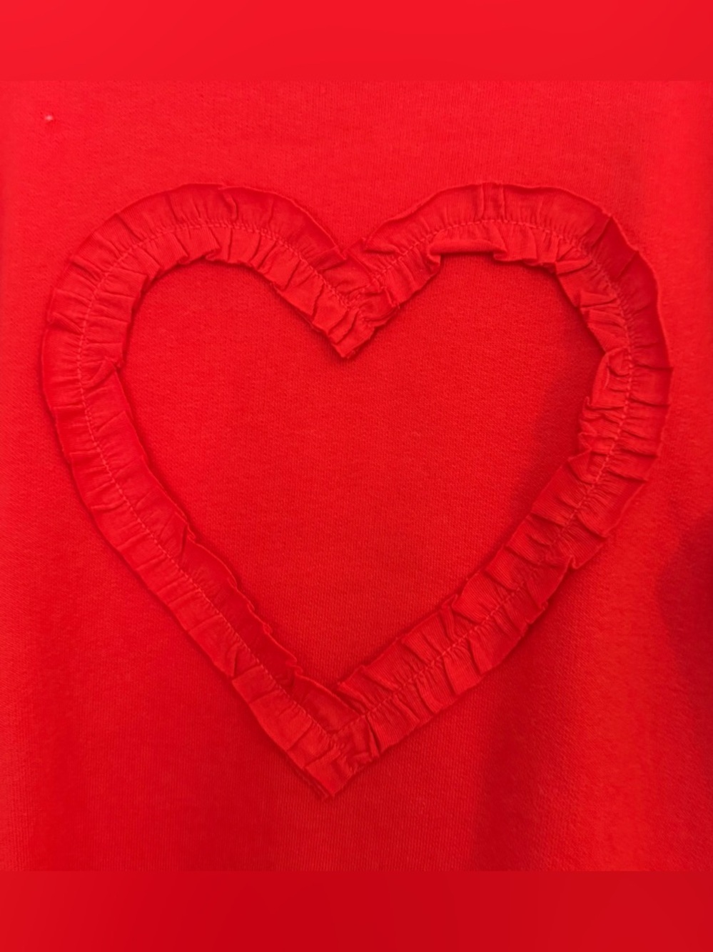Cat & Jack Bright Red Heart Ruffle Tunic - Picture 4 of 5